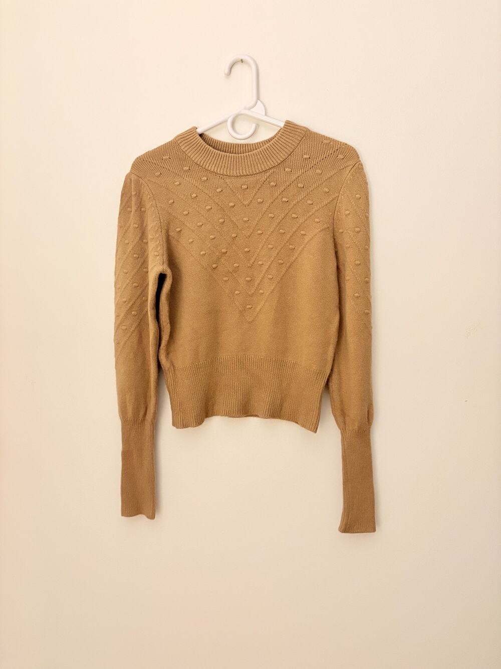 French Connection Sweater Women’s Size Small Tan Camel Long Sleeve